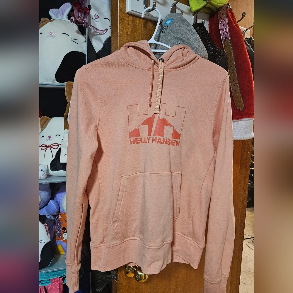 Salmon Pink Helly Hansen Throwover Hoodie BRAND NEW : Size Small